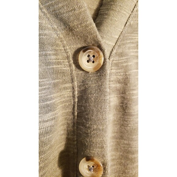 Lane Bryant Button Front Tie Hem Top 18/20 🆕Olive Green 3/4 Sleeve Lightweight - Picture 6 of 6